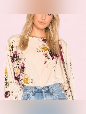 Free People Intimately Velvet Slouchy Babe Bodysuit XS